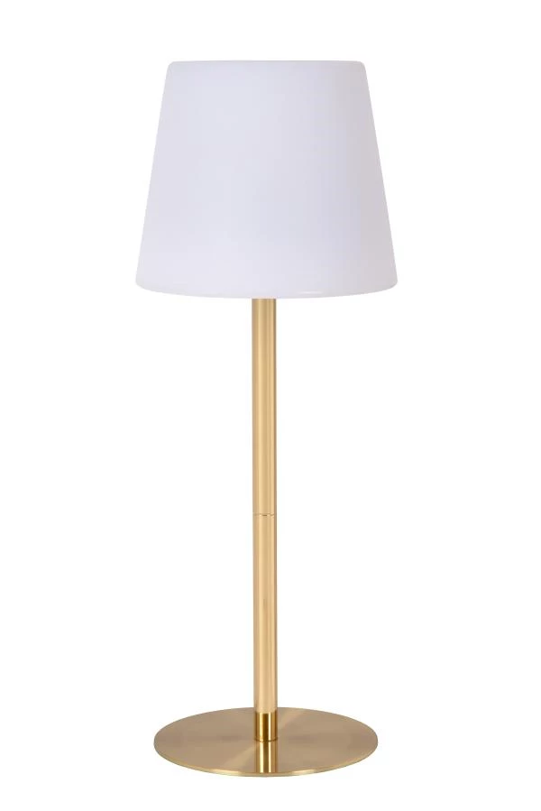 Lucide TYON - Rechargeable Table lamp Indoor/Outdoor - Battery pack - Ø 15 cm - LED Dim. - IP65 - Matt Gold / Brass - turned off